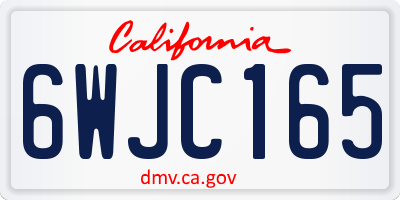 CA license plate 6WJC165