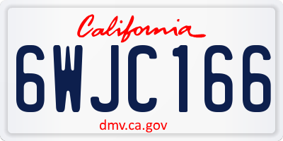 CA license plate 6WJC166