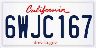 CA license plate 6WJC167