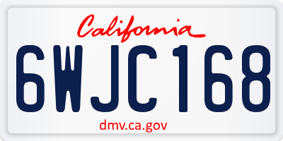 CA license plate 6WJC168