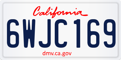 CA license plate 6WJC169