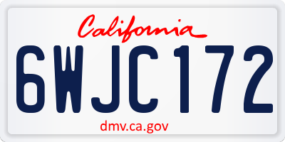 CA license plate 6WJC172