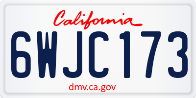 CA license plate 6WJC173