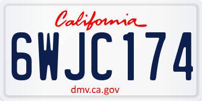CA license plate 6WJC174
