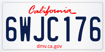 CA license plate 6WJC176