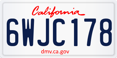 CA license plate 6WJC178