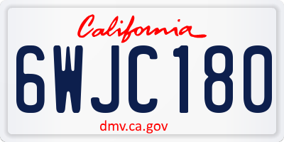 CA license plate 6WJC180