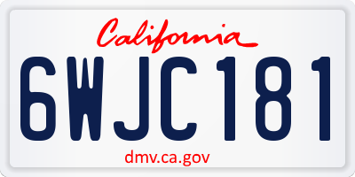 CA license plate 6WJC181