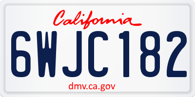 CA license plate 6WJC182