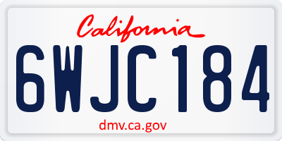 CA license plate 6WJC184