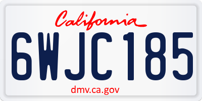 CA license plate 6WJC185