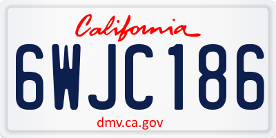 CA license plate 6WJC186