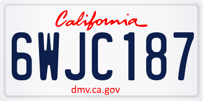CA license plate 6WJC187