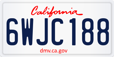 CA license plate 6WJC188
