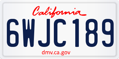 CA license plate 6WJC189