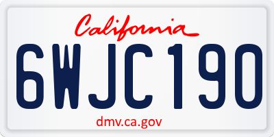 CA license plate 6WJC190