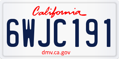 CA license plate 6WJC191