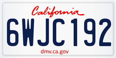 CA license plate 6WJC192