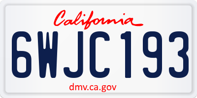 CA license plate 6WJC193