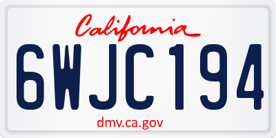 CA license plate 6WJC194