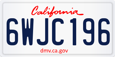 CA license plate 6WJC196