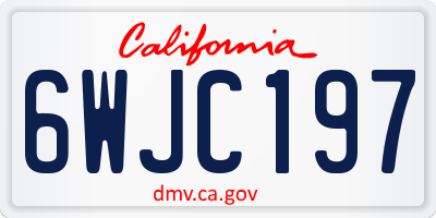 CA license plate 6WJC197