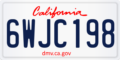 CA license plate 6WJC198