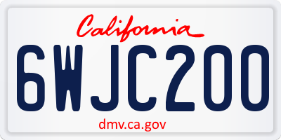CA license plate 6WJC200
