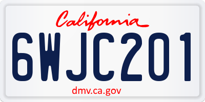 CA license plate 6WJC201