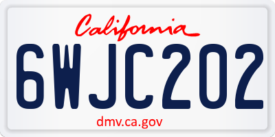 CA license plate 6WJC202