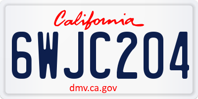 CA license plate 6WJC204