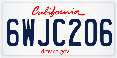 CA license plate 6WJC206