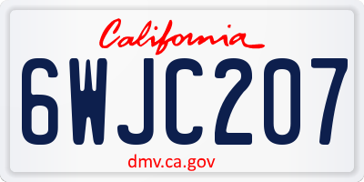 CA license plate 6WJC207