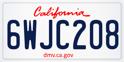 CA license plate 6WJC208
