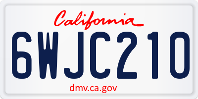 CA license plate 6WJC210
