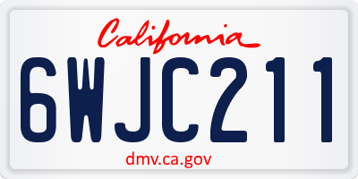 CA license plate 6WJC211
