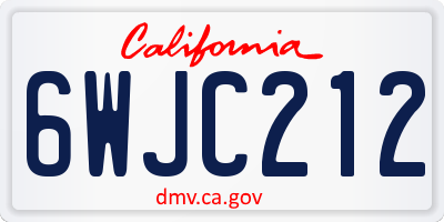 CA license plate 6WJC212