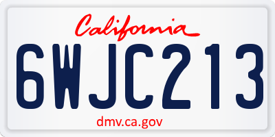 CA license plate 6WJC213