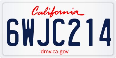 CA license plate 6WJC214