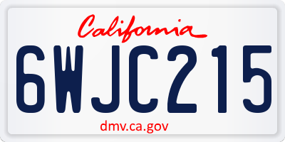 CA license plate 6WJC215