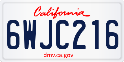 CA license plate 6WJC216