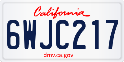 CA license plate 6WJC217
