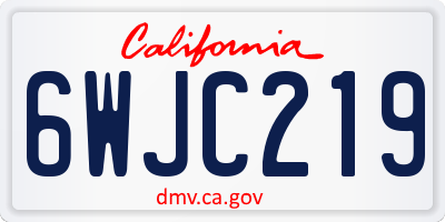 CA license plate 6WJC219