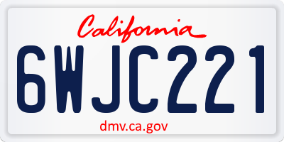 CA license plate 6WJC221