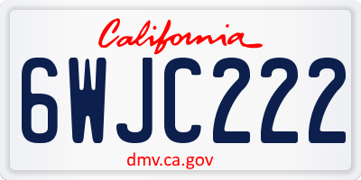 CA license plate 6WJC222