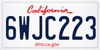 CA license plate 6WJC223