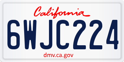 CA license plate 6WJC224