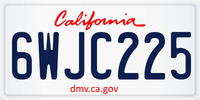CA license plate 6WJC225