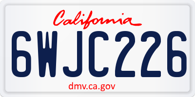 CA license plate 6WJC226