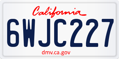 CA license plate 6WJC227